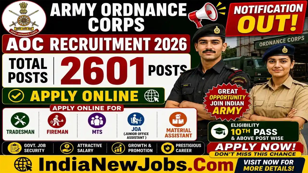 Army AOC New Vacancy 2026