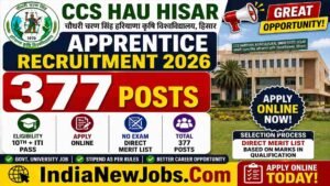 CCS HAU Hisar Apprentice Recruitment 2026