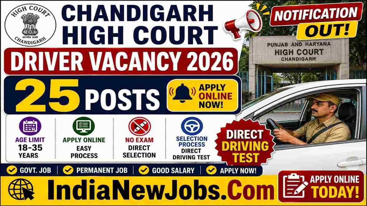 Chandigarh High Court Driver Vacancy 2026