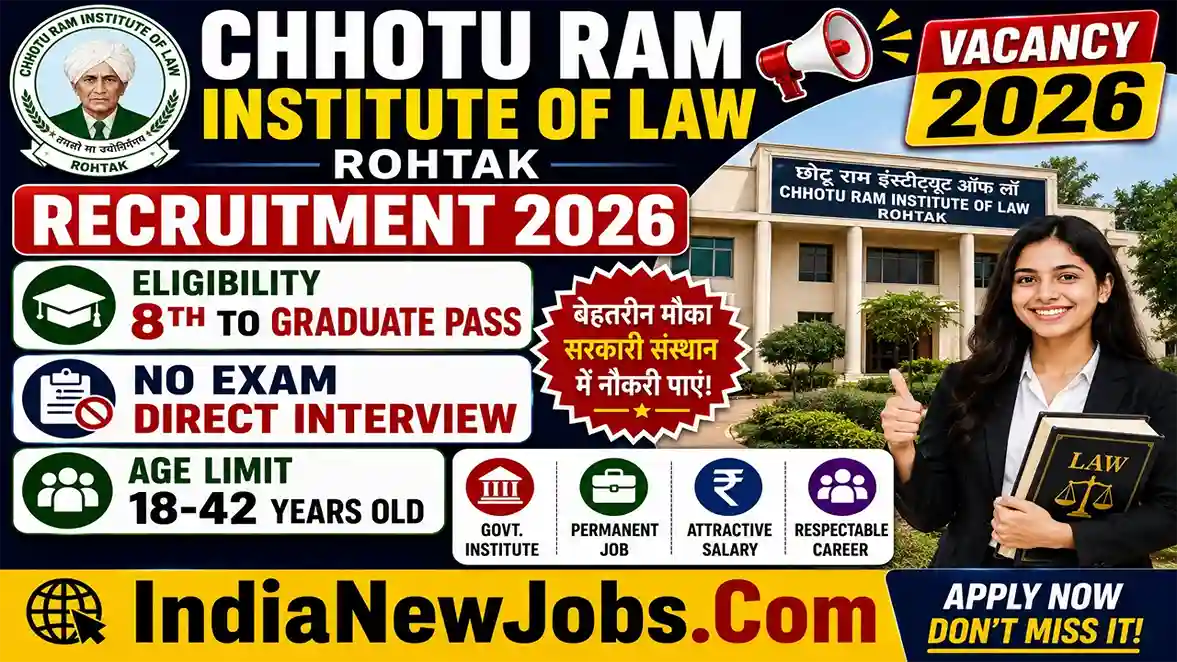 Chhotu Ram Institute of Law Rohtak Vacancy 2026