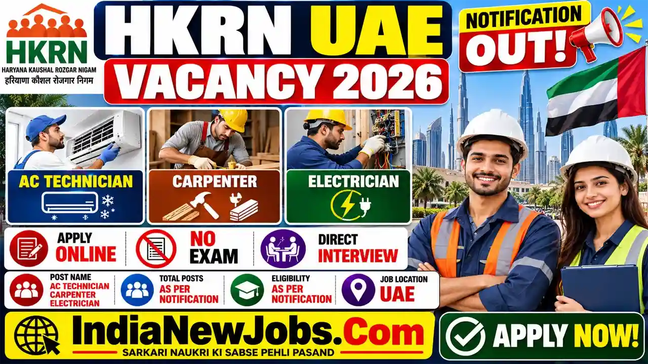 HKRN UAE Vacancy 2026 Notification OUT For AC Technician, Carpenter, Electrician Apply Online