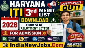 Haryana ITI 3rd Merit List 2026