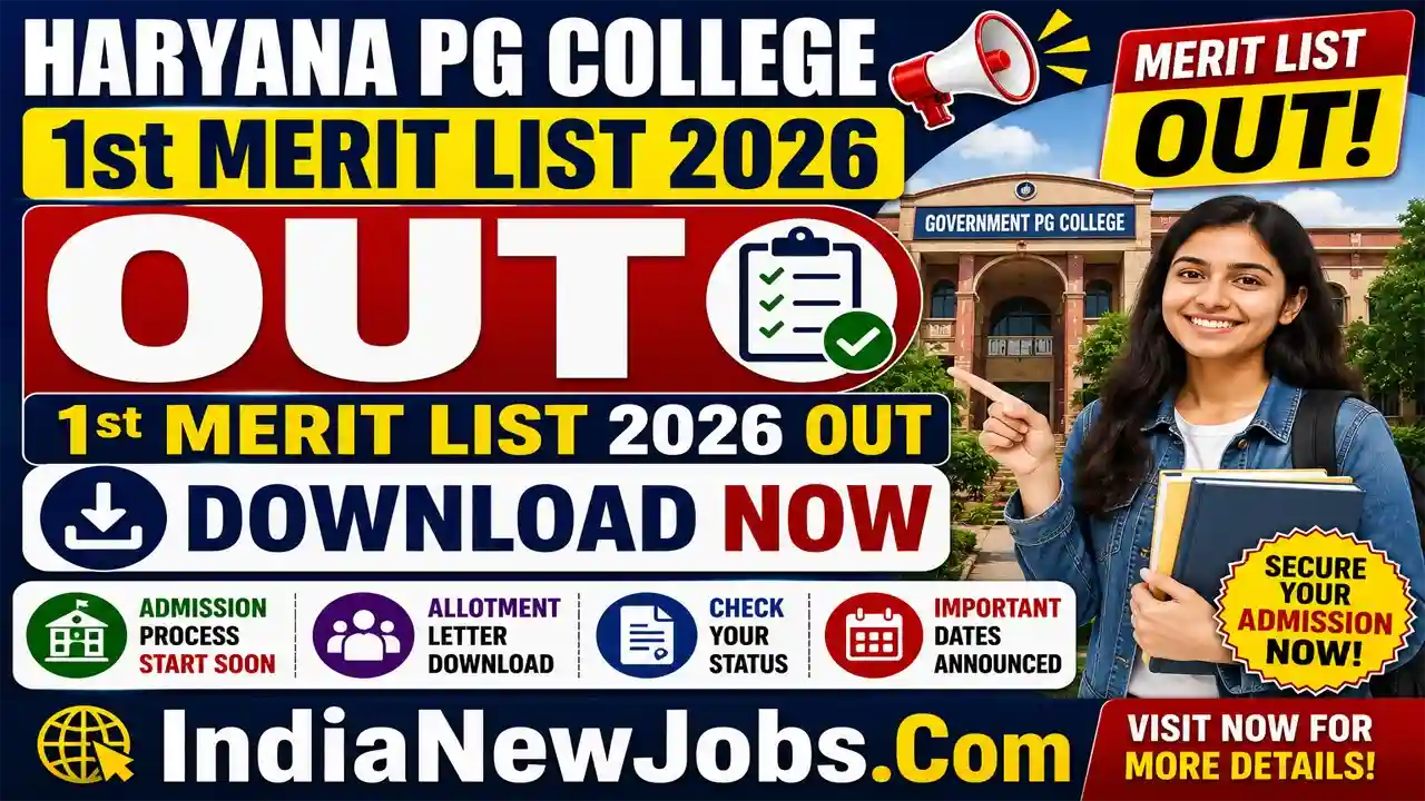 Haryana PG College 1st Merit List 2026