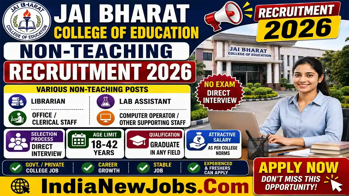 Jai Bharat College Jind Vacancy 2026