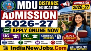 MDU Distance Admission 2026-27