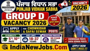 Punjab Vidhan Sabha Group D Vacancy 2026