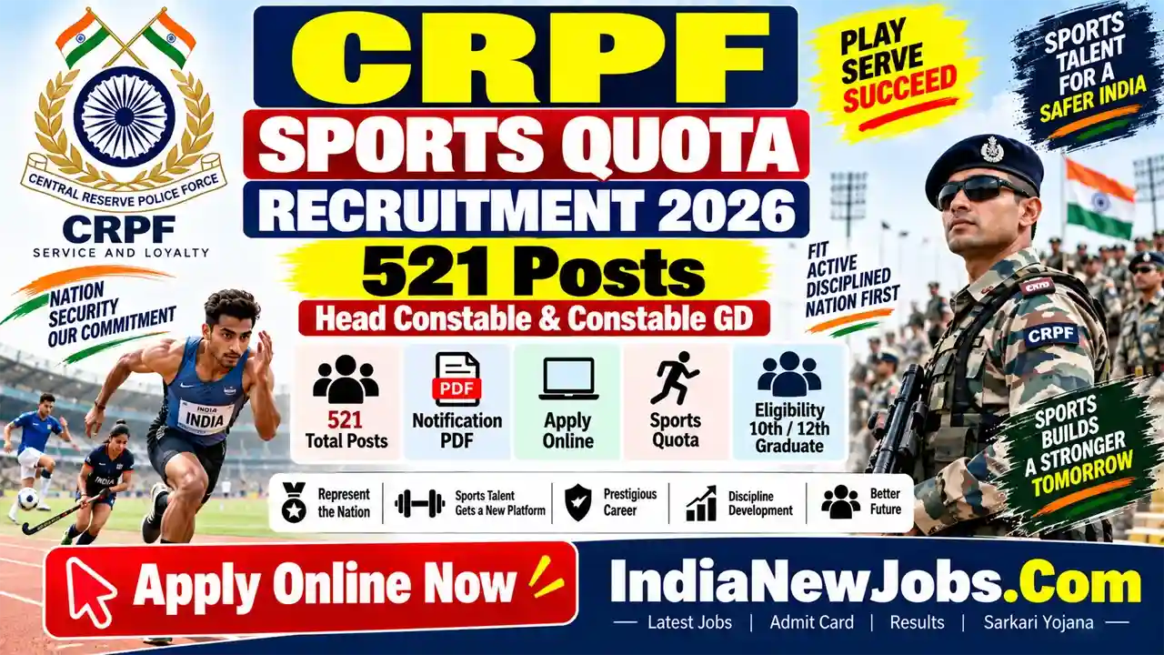 CRPF Sports Quota Recruitment 2026