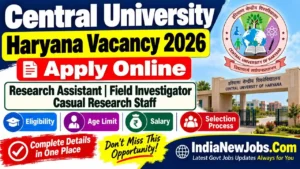 Central University Haryana Vacancy 2026