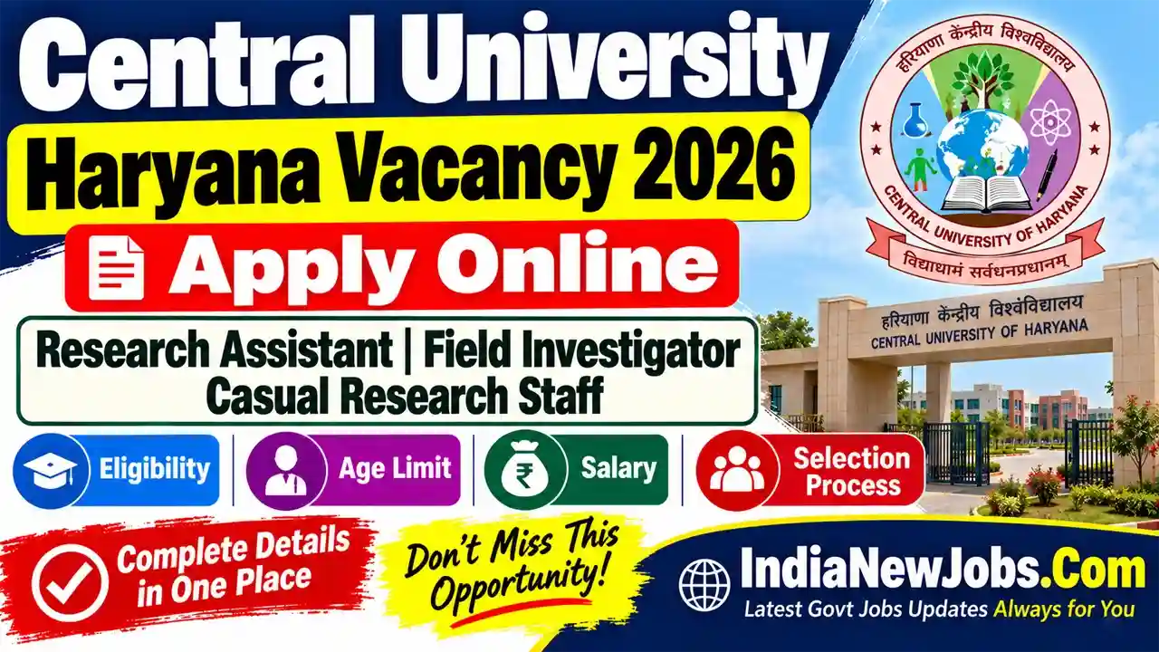 Central University Haryana Vacancy 2026