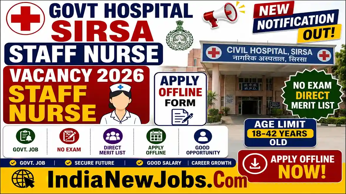 Govt Hospital Sirsa Staff Nurse Vacancy 2026