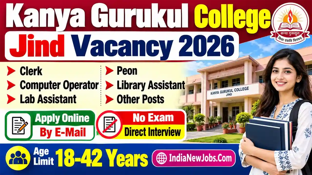 Kanya Gurukul College Jind Vacancy 2026