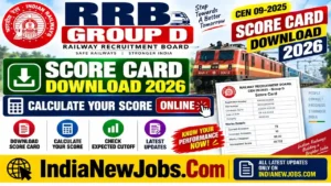 RRB Group D Score Card Download 2026 CEN 09-2025