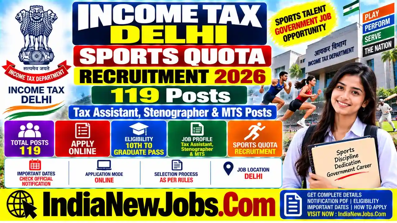 Income Tax Delhi Sports Quota Recruitment 2026