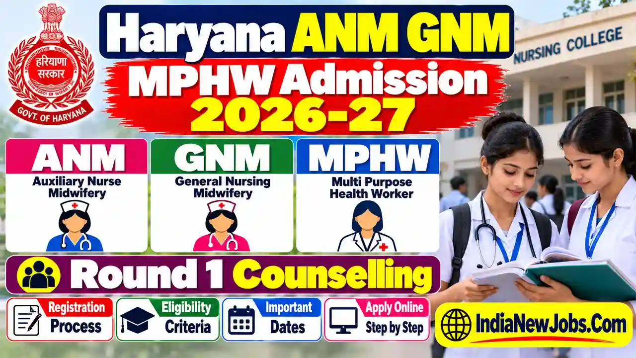Haryana ANM GNM MPHW Admission 2026-27