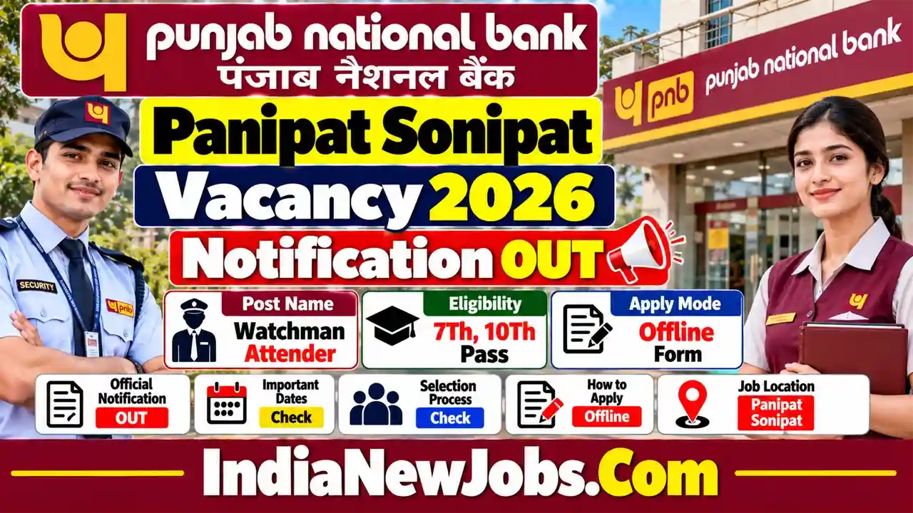 PNB Bank Panipat Sonipat Vacancy 2026 Notification OUT Apply Offline Form