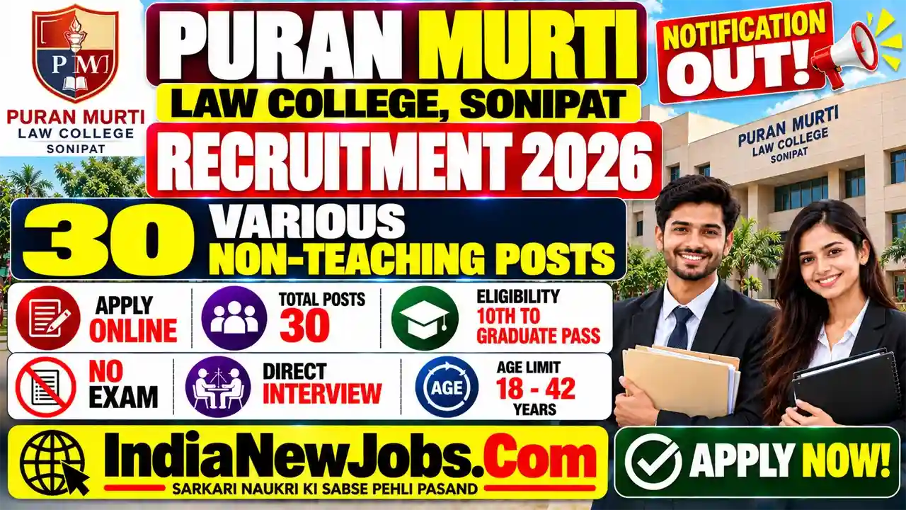 Puran Murti Law College Sonipat Vacancy 2026
