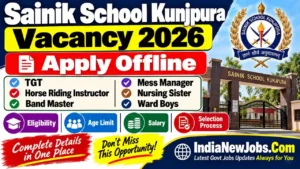 Sainik School Kunjpura Vacancy 2026