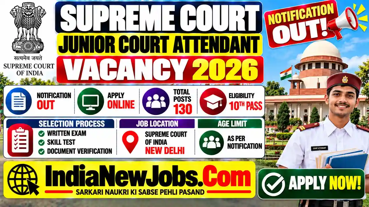 Supreme Court Junior Attendant Vacancy 2026